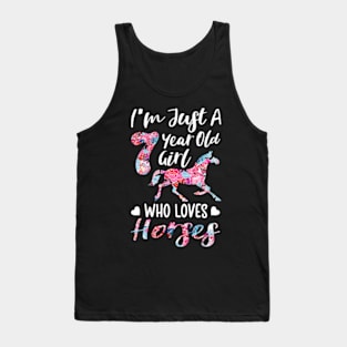 7th birthday for horse lover, Just A 7 years old girl Tank Top